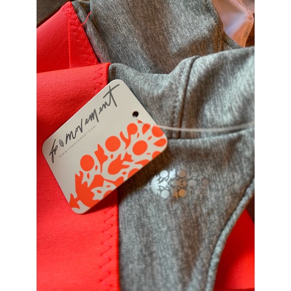 Free People Movement Orange Gray Just Breathe Sports Bra Size XS - Picture 6 of 8